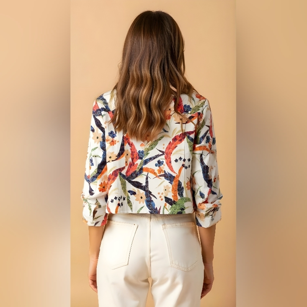 CHICOS Floral Women's Blazer - Picture 4 of 9